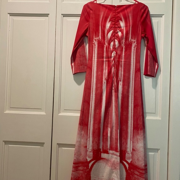 Victor Marc Handpainted Designer Gown Boat neck Zippered back Womens Small - Picture 2 of 5